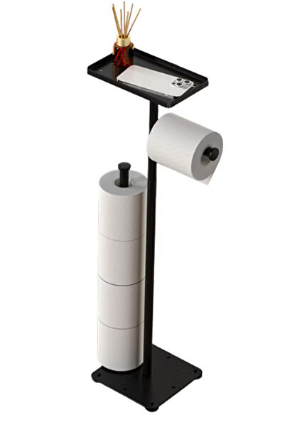 OEM Metal toilet paper holder with accessory shelf 2 toilet paper storage spaces