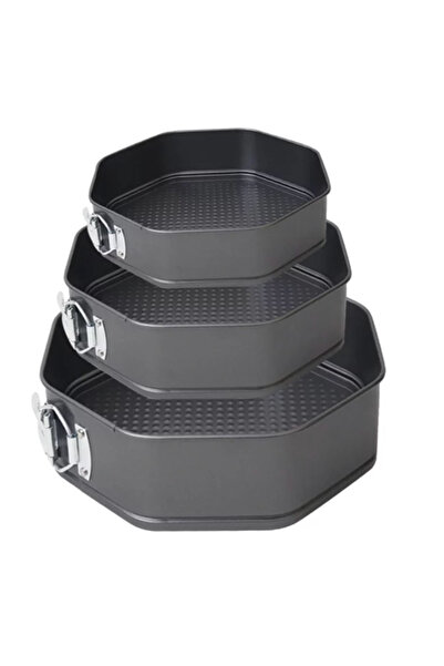 Amir Set of 3 Octagonal cake trays, 3 sizes