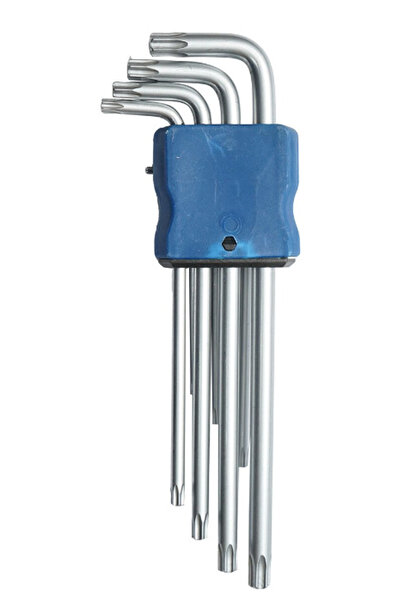 Jack Set 9 chei imbus torx T10 T50 cu brat lung si cap sferic 1.5 - 10 mm