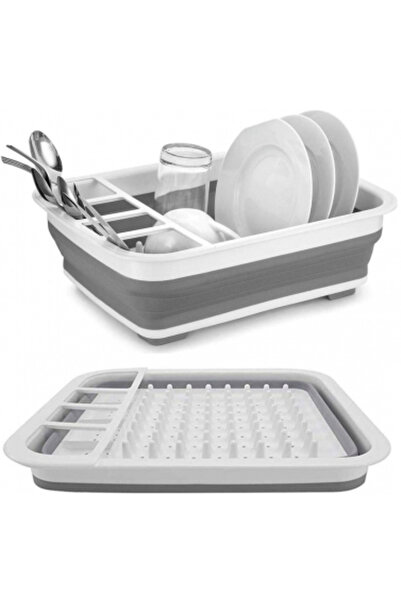 LILY Uscator pliabil GRI pentru vase cu suport pentru tacamuri