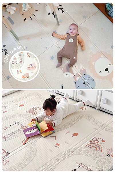 Tummymat Pastel Friends Track Çift Taraflı Katlanabilir Oyun Matı | Bebek Oyu...