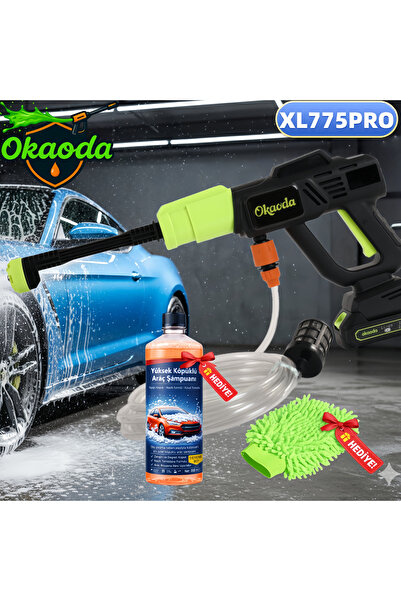 okaoda XL775PRO (775 motor) çift lityum pil yüksek basınçlı ev temizleme arab...