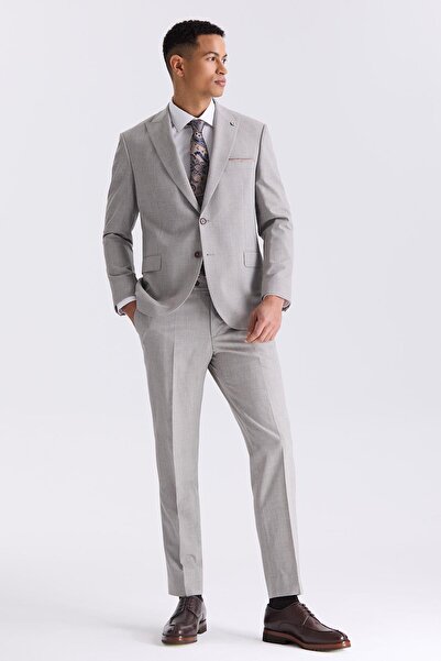 Jakamen بدلة صوفية ذات ياقة مدببة كلاسيكية من المنك