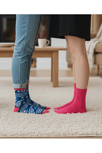 YOTITEX Patterned & Solid Color Cotton Socks – Set of 2