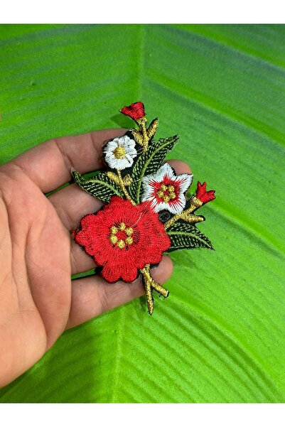 Gönülden Tasarım 10x7 Cm Nakış İşleme Ütü İle Yapışan Çiçek Arma Dikiş Aplike...