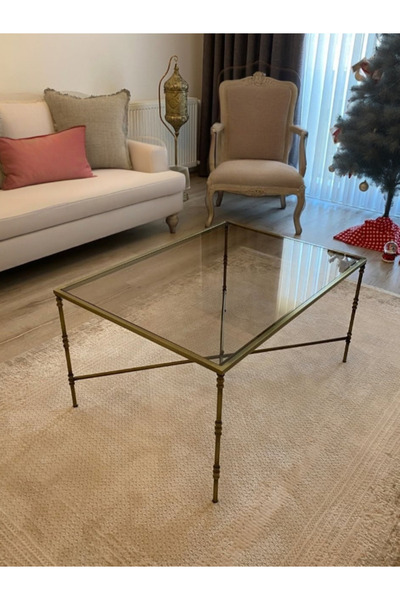 Tutku Torna Detaylı Pirinç Eskitme X Orta Sehpa