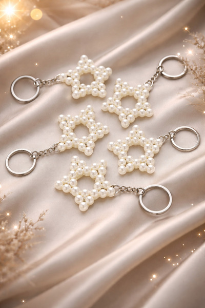 afezba İnci Boncuk Yıldız Anahtarlık Düğün Nişan Kına Hediyelik Sünnet Günü B...