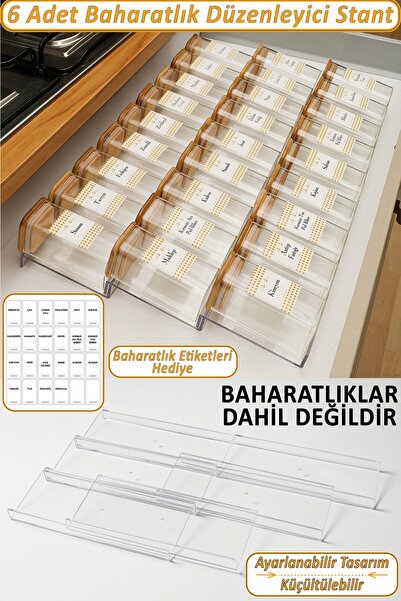 color house Organizér na 6 kusů koření - stojánek na zásuvky 30,5*13cm Z305