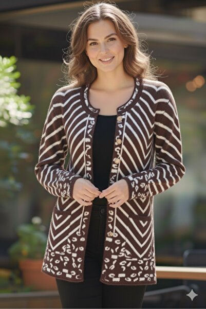 elma abone New Season Women's Beard Three Button Cardigan