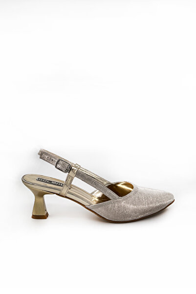 Gül Kundura Women's Silvery Lite Gold Evening Dress Heeled Shoes