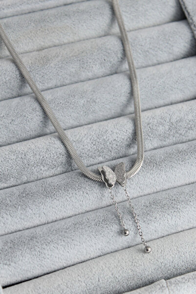 shopwave 316L الصلب الفضة اللون سلسلة الإيطالية نموذج فضي فراشة الشكل المرأة ...