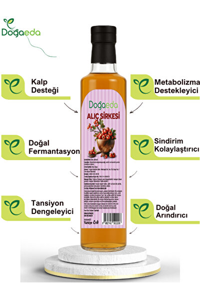 DOĞAEDA %100 Organik Alıç Sirkesi 500 ml | Kalp Dostu | Tansiyon ve Damar Sağ...