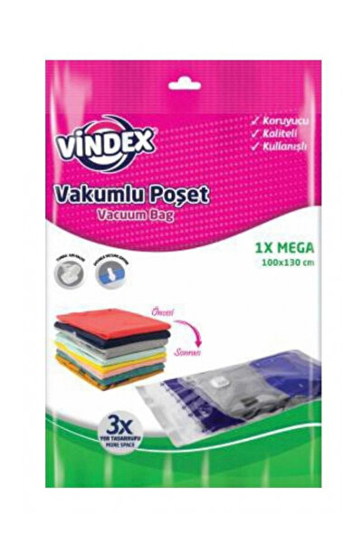 Vindex Vakumlu Poşet Mega Boy Tekli 100*130 Cm