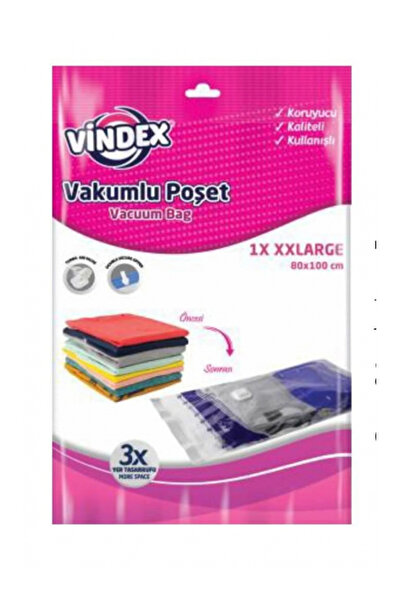Genel Markalar 1 Parça Vakumlu Poşet Xxl 80 X 100 Cm 1 Adet 80 x 100 Beyaz Pl...