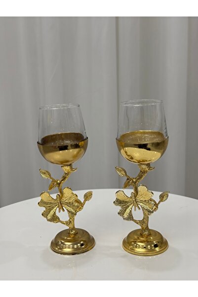 USD HOME 2 li kahve yanı lüx kadeh bardak kelebek aksesuarlı