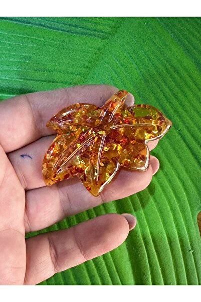 Gönülden Tasarım Mărgele pentru bijuterii cu gaură, frunze portocalii, 6x4 cm