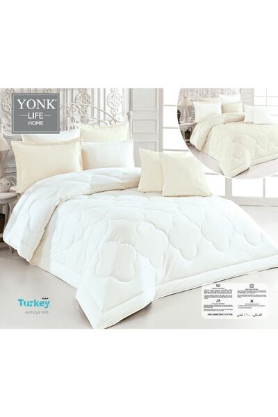 Zarif Home Натуральна односпальна силіконова ковдра Ranforce - біла/кремова