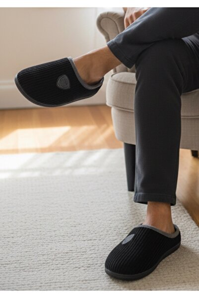 GEZER Papuci de casă de iarnă din catifea pentru bărbați, cu talpă ușoară, pe...