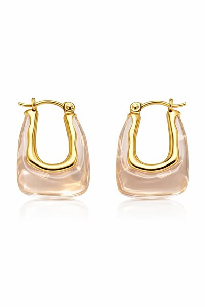 Mimoza Accessories أقراط ذهبية وردية