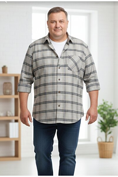 Grand Star GÜNCÜOĞLU %100 YÜN YAKASI GİZLİ DÜĞMELİ EKOSELİ CEPLİ BATTAL BEDEN...