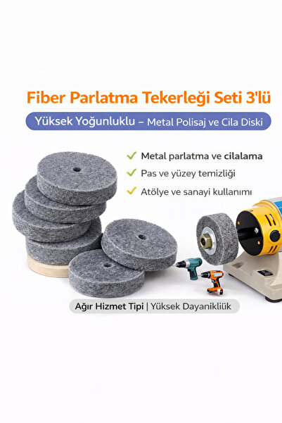 SENBANG Fiber Parlatma Tekerleği Seti 3’lü – Yüksek Yoğunluklu – Metal Polisa...