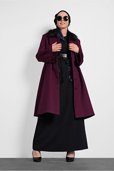 Alvina Пальто з хутряним коміром і рукавами з воланами 9815