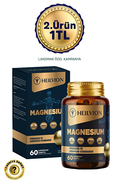 HEILVION MAGNEZYUM Multi Complex 3'Lü Form ( BİSGLİSİNAT, SİTRAT, MALAT) & B6...