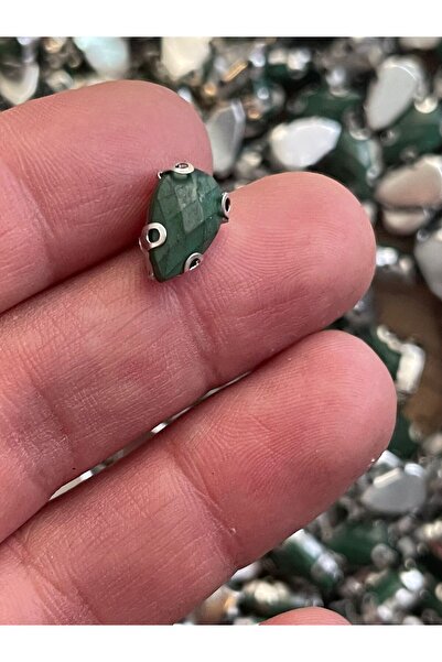 Gönülden Tasarım 1 см x 2 мм кристално изумруденозелено фасетирано капково ка...