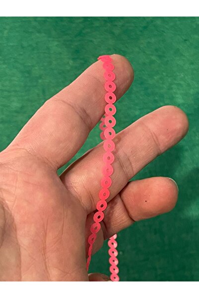 Gönülden Tasarım 7 Mm Fosforlu Pembe Şerit Pul Payet Dikiş Çanta Aksesuar 1 M...