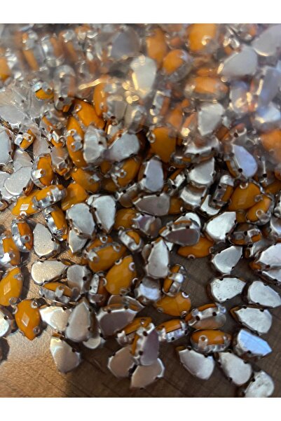 Gönülden Tasarım 1 см 2 мм Помаранчевий камінь з камінцем 50 штук