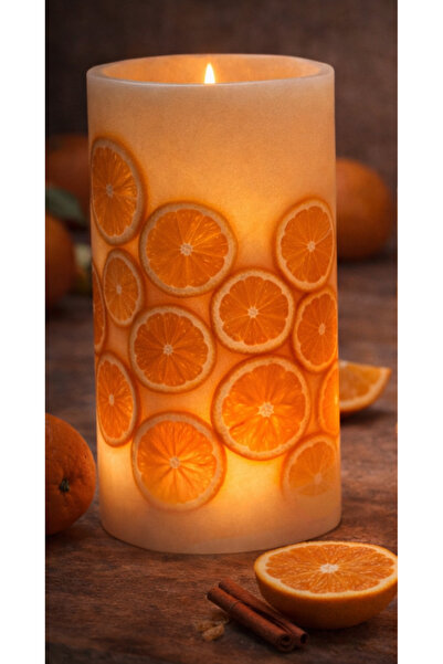 MIARIK DESIGN & DEKORASYON Dekoratif Potakal Içerikli Silindir Orta Boy Fener...