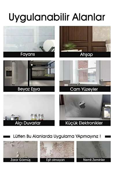 Jetcom Mermer Desenli Siyah 5 Metre Kendinden Yapışkanlı Kaplama Kağıdı Tezga...