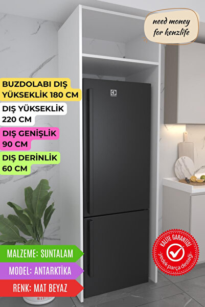 Kenzlife buzdolabı derin dondurucu dolabı modülü antarktika beyaz 220*090*60 ...