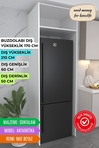 Kenzlife buzdolabı derin dondurucu dolabı modülü antarktika beyaz 210*060*50 ...