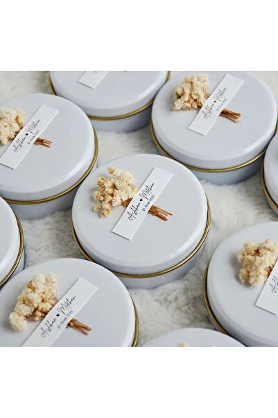 MAMORİ 20 Adet Kutulu Teneke Mum Söz Nişan Hatırası Kına Hediyeliği Doğum Hed...