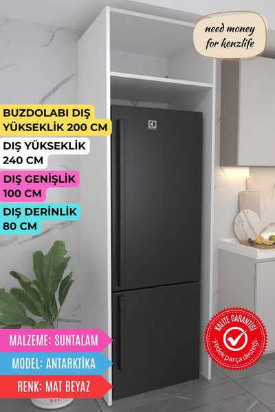 Kenzlife buzdolabı derin dondurucu dolabı modülü antarktika beyaz 240*100*80 ...