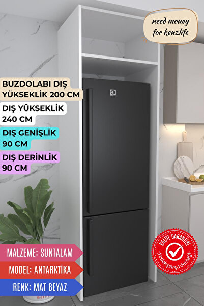 Kenzlife buzdolabı derin dondurucu dolabı modülü antarktika beyaz 240*090*90 ...
