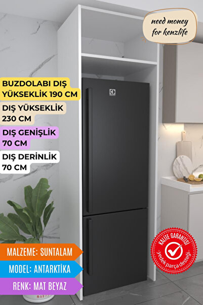 Kenzlife buzdolabı derin dondurucu dolabı modülü antarktika beyaz 230*070*70 ...