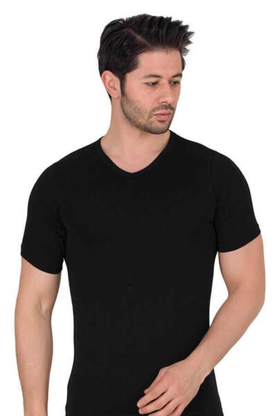 Berrak Tricou pentru bărbați, cu mânecă scurtă, cu decolteu în V, pachet de m...