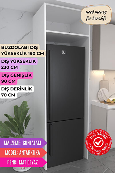 Kenzlife buzdolabı derin dondurucu dolabı modülü antarktika beyaz 230*090*70 ...