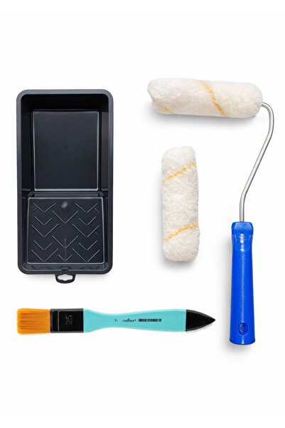 Buhobi iz Bırakmayan 10 cm Saten Rulo ve Yedek Başlığı + Boya Tavası + Cadenc...