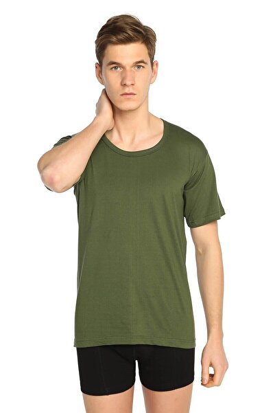 Sedef Yıldızı Men's Combed Cotton Crew Neck Colorful Undershirt Undershirt 10...