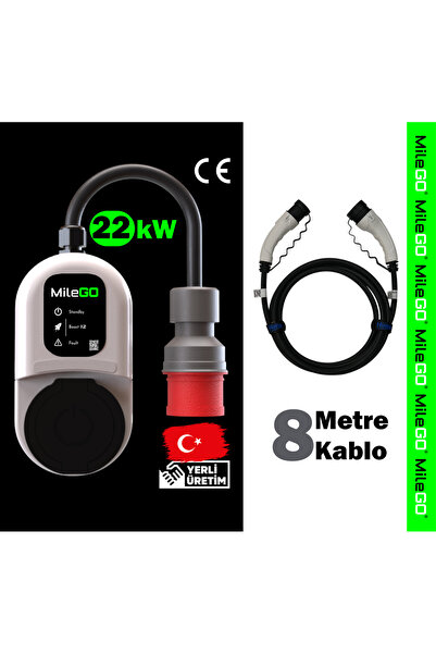 22KW Şarj Istasyonu 8 Metre Kablolu Set Mobil Taşınabilir Elektrikli Araç Şarj Ünitesi