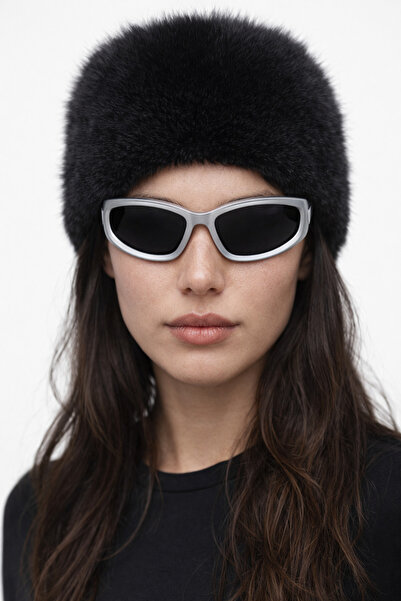 Houseofeyeris Zayra Gray Frame Narrow Oval Cat-Eye Sunglasses – Black Lens – ...