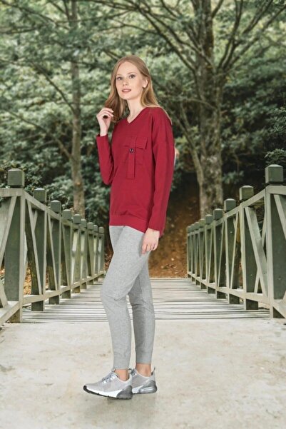 Jiber Set de trening cu mâneci lungi pentru femei, roșu - 3684K