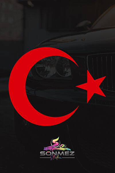 Sönmez Sticker Ay Yıldız Sticker - Türk Bayrağı Sticker - Oto Sticker - Araba...
