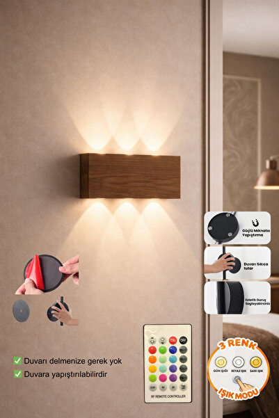 AEM AYDINLATMA Nes Şarjlı Aplik Rgb Duvara Yapıştırılabilir