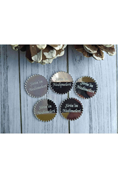 RetroLazer Pleksi Süslemesiz İsimlik Etiket,Düğün,Kına,Söz,Nişan,Magnet 25 Ad...