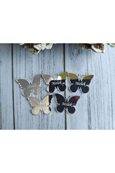 RetroLazer Pleksi Süslemesiz İsimlik Etiket,Düğün,Kına,Söz,Nişan,Magnet 25 Ad...