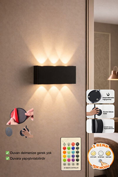 AEM AYDINLATMA Nes Şarjlı Aplik Rgb Duvara Yapıştırılabilir